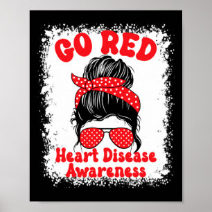 Affiche Sensibilisation aux maladies du coeur rouge Nous p