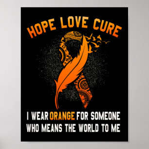 Affiche Sensibilisation Cancer Orange Ribbon Famille Cadea