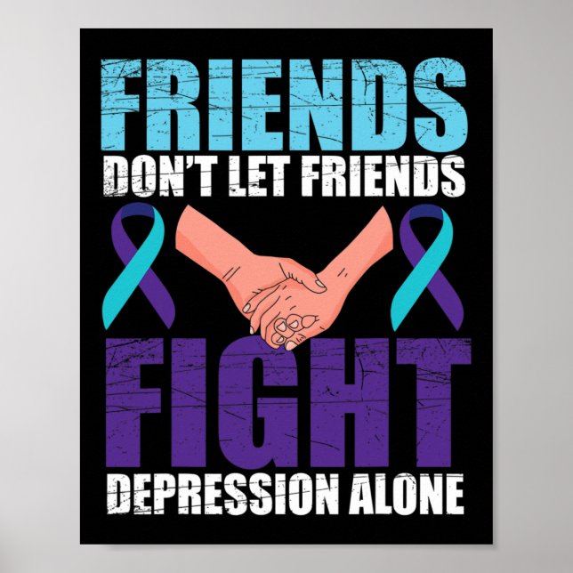 Affiche Sensibilisation des amis au suicide Santé mentale (Devant)
