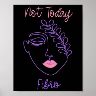 Affiche Sensibilisation Fibro violet femme Face Line Art