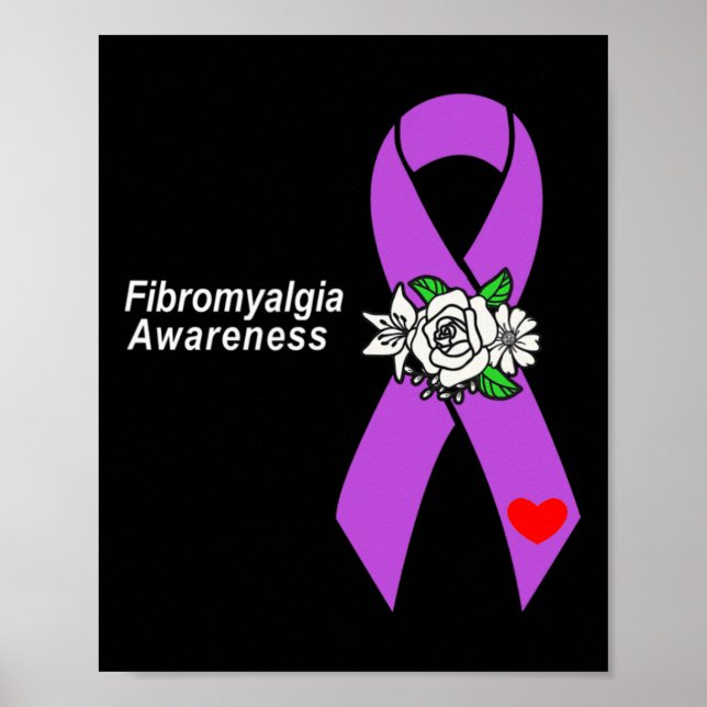Affiche Sensibilisation Fleurs de ruban violet (Devant)