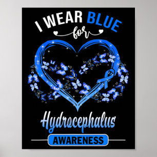 Affiche Sensibilisation Je porte le coeur papillon bleu