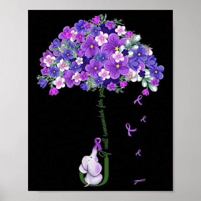 Affiche Sensibilisation Joli Eléphant Je Me Souviendrai De (Devant)