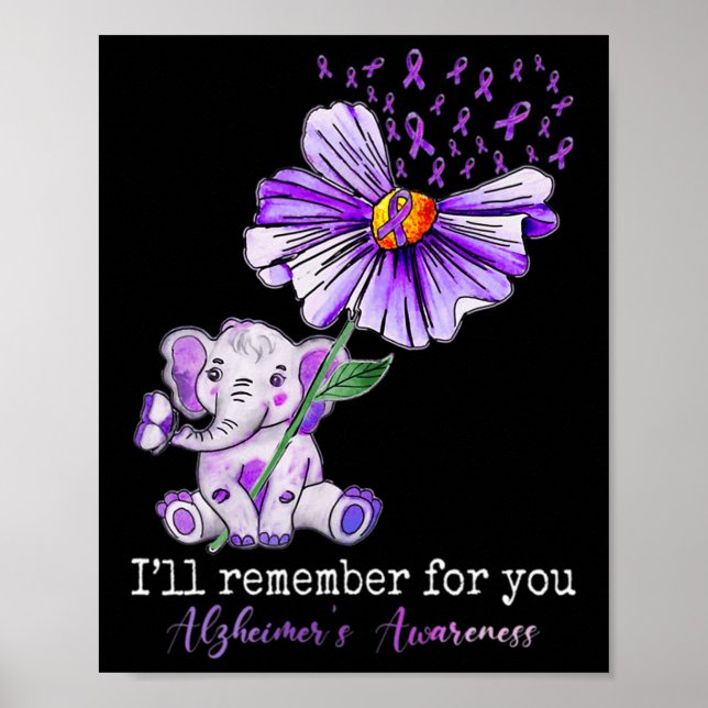 Affiche Sensibilisation Joli Eléphant Je Me Souviendrai De (Devant)