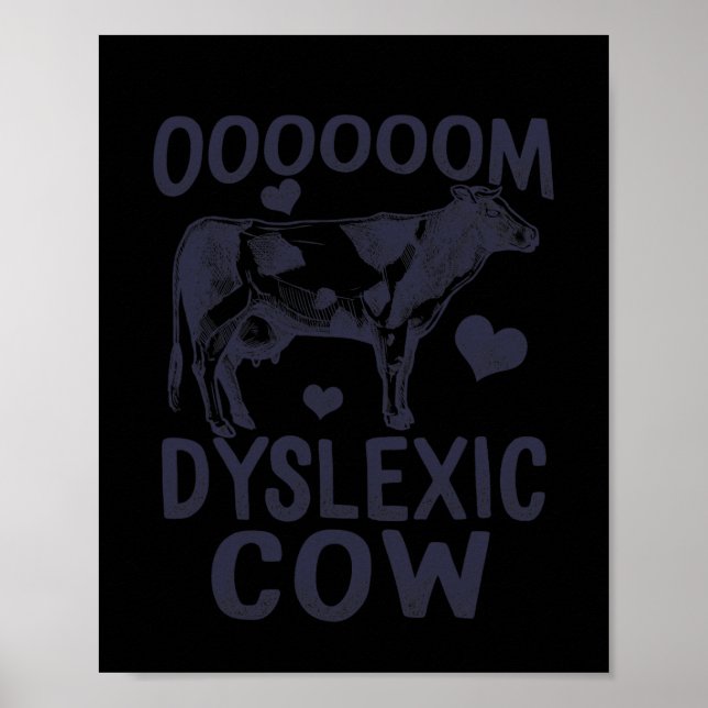 Affiche Sensibilisation Oooom Vache Dyslexique Lecture App (Devant)
