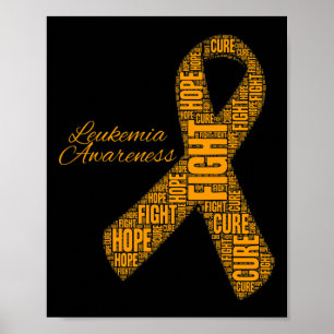 Affiche Sensibilisation Orange Ribbon Combattre Hope Cure