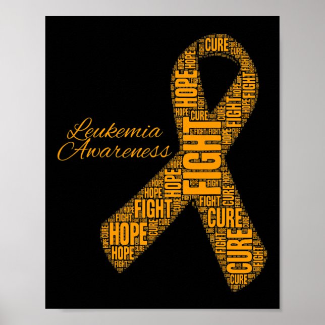 Affiche Sensibilisation Orange Ribbon Combattre Hope Cure (Devant)