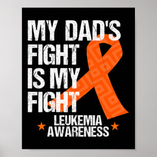 Affiche Sensibilisation Papa combat Orange Ribbon Idée cad