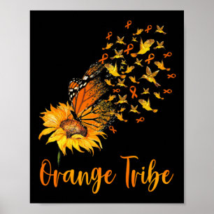 Affiche Sensibilisation Papillon de tournesol Orange Ribbo