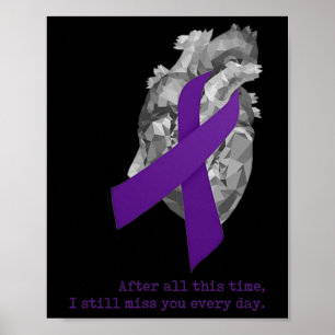 Affiche Sensibilisation Ruban Violet Coeur Vous Manque