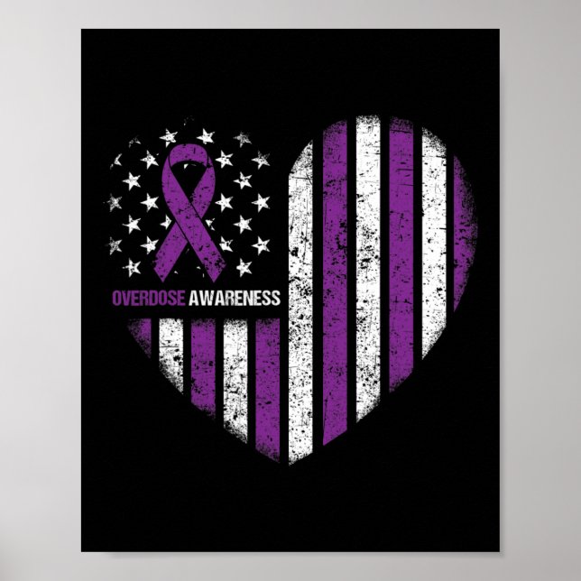 Affiche Sensibilisation Ruban violet Durable Addiction (Devant)
