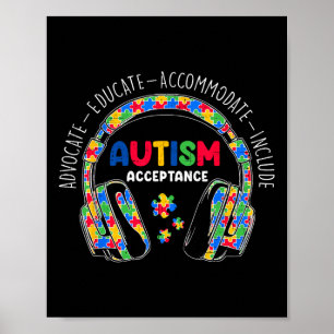 Affiche Sensibilisation sur l'autisme Acceptation Casques 