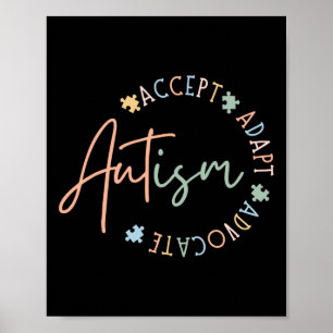 Affiche Sensibilisation sur l'autisme Accepter Adapt Advoc