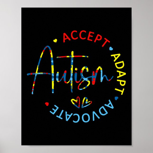Affiche Sensibilisation sur l'autisme Accepter Adapt Advoc (Devant)