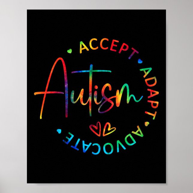 Affiche Sensibilisation sur l'autisme Accepter Adapt Advoc (Devant)