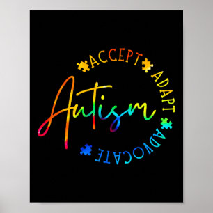 Affiche Sensibilisation sur l'autisme Accepter Adapt Advoc