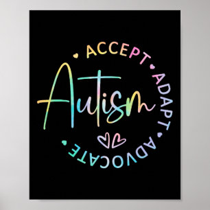 Affiche Sensibilisation sur l'autisme Accepter Adapt Advoc