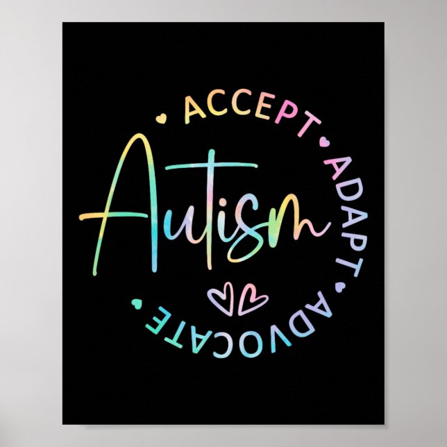 Affiche Sensibilisation sur l'autisme Accepter Adapt Advoc (Devant)