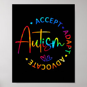 Affiche Sensibilisation sur l'autisme Accepter Adapt Advoc