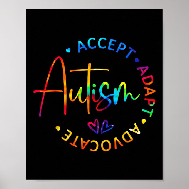 Affiche Sensibilisation sur l'autisme Accepter Adapt Advoc (Devant)