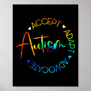 Affiche Sensibilisation sur l'autisme Accepter Adapt Advoc