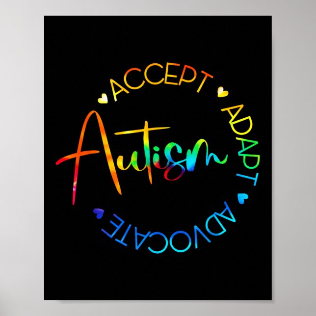 Affiche Sensibilisation sur l'autisme Accepter Adapt Advoc (Devant)