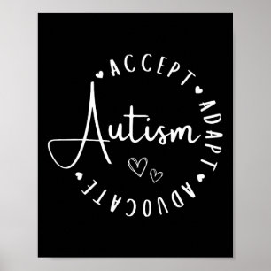 Affiche Sensibilisation sur l'autisme Accepter Adapt Advoc