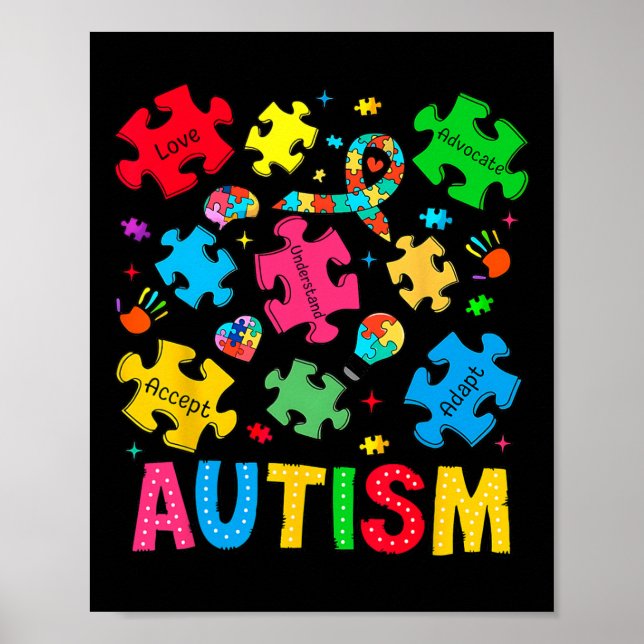 Affiche Sensibilisation sur l'autisme Accepter Adapt Advoc (Devant)