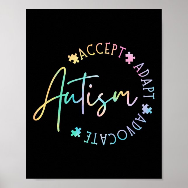 Affiche Sensibilisation sur l'autisme Accepter Adapt Advoc (Devant)