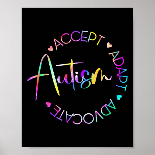Affiche Sensibilisation sur l'autisme Accepter Adapt Advoc (Devant)