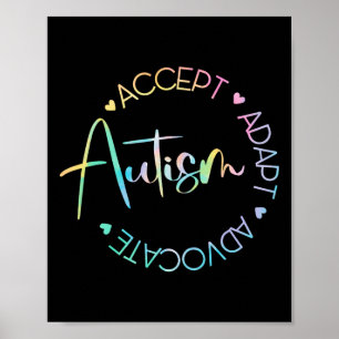 Affiche Sensibilisation sur l'autisme Accepter Adapt Advoc