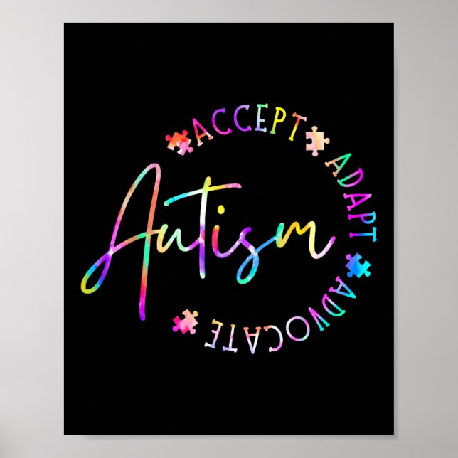 Affiche Sensibilisation sur l'autisme Accepter Adapt Advoc (Devant)