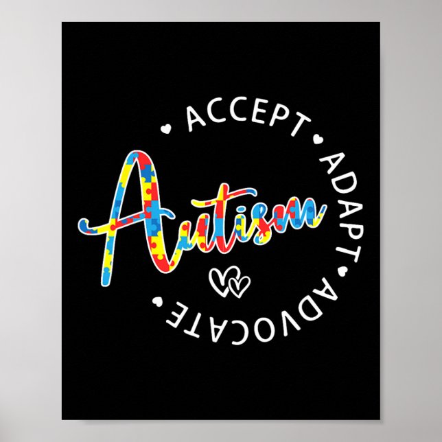 Affiche Sensibilisation sur l'autisme Accepter Adapt Advoc (Devant)