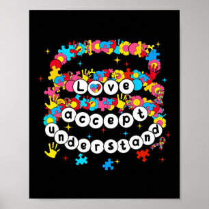 Affiche Sensibilisation sur l'autisme Accepter l'amour Com