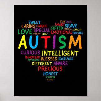 Affiche Sensibilisation sur l'autisme Autisme Coeur Autism