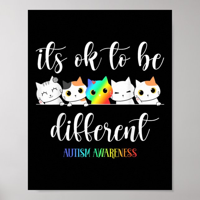 Affiche Sensibilisation sur l'autisme Cat Son Ok D'Être Di (Devant)