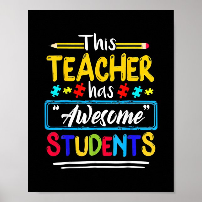 Affiche Sensibilisation sur l'autisme Ce Professeur A Un É (Devant)