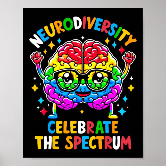 Affiche Sensibilisation sur l'autisme cérébrale neurodiver (Devant)