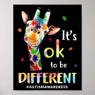 Affiche Sensibilisation sur l'autisme Cute Giraffe Animal