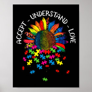 Affiche Sensibilisation sur l'autisme Daisy Flower Accepte