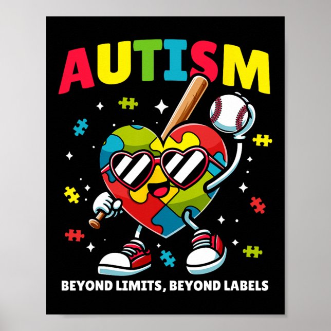 Affiche Sensibilisation sur l'autisme de baseball Puzzle c (Devant)