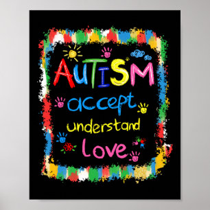 Affiche Sensibilisation sur l'autisme de brosse Accepter C