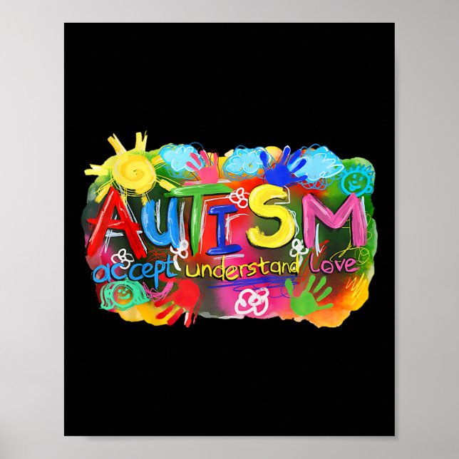 Affiche Sensibilisation sur l'autisme de brosse Accepter C (Devant)