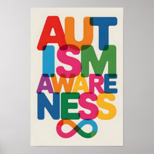 Affiche Sensibilisation sur l'autisme de l'affiche Typogra