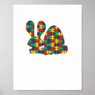 Affiche Sensibilisation sur l'autisme de Pâques Rabbit Piè
