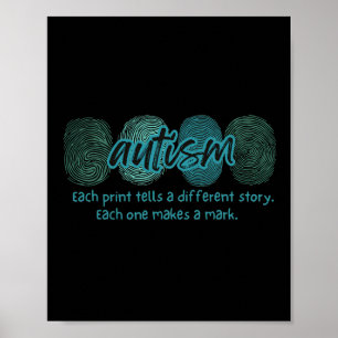 Affiche Sensibilisation sur l'autisme d'empreintes digital