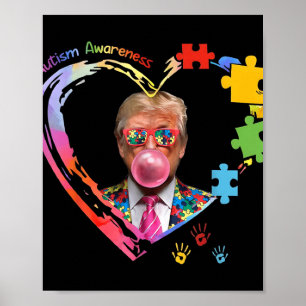 Affiche Sensibilisation sur l'autisme Drôle Trump soutient