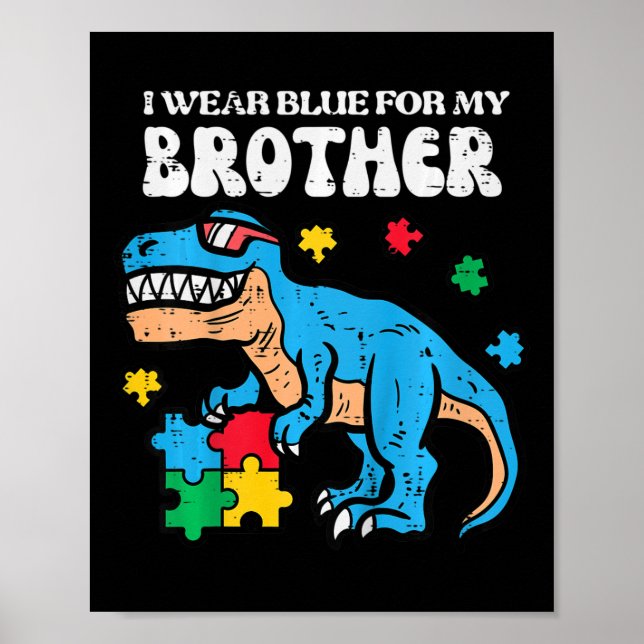 Affiche Sensibilisation sur l'autisme Enfants Bleu Pour Mo (Devant)
