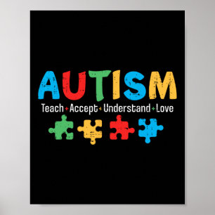 Affiche Sensibilisation sur l'autisme Enseignant Puzzle Ap