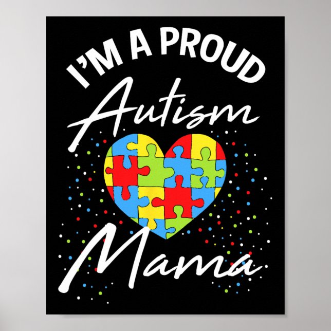 Affiche Sensibilisation sur l'autisme Fier Maman Puzzle Co (Devant)